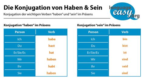 coniugazione haben|conjugation of haben and sein.